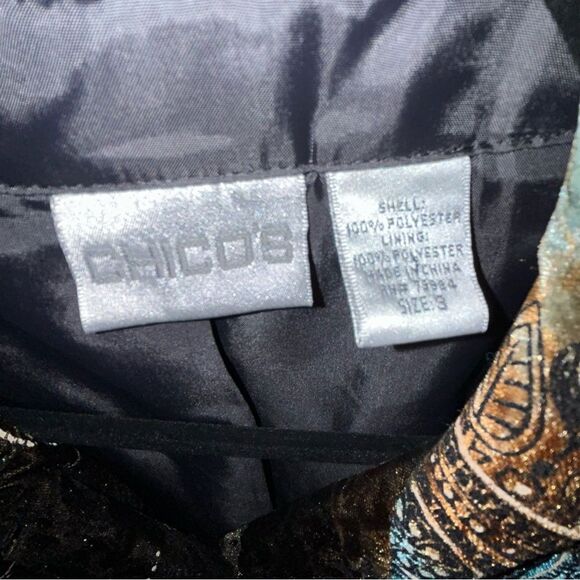 Vintage Chico’s Velour Ombre Print Metallic Button Front Jacket Coat Chicos - Picture 6 of 11